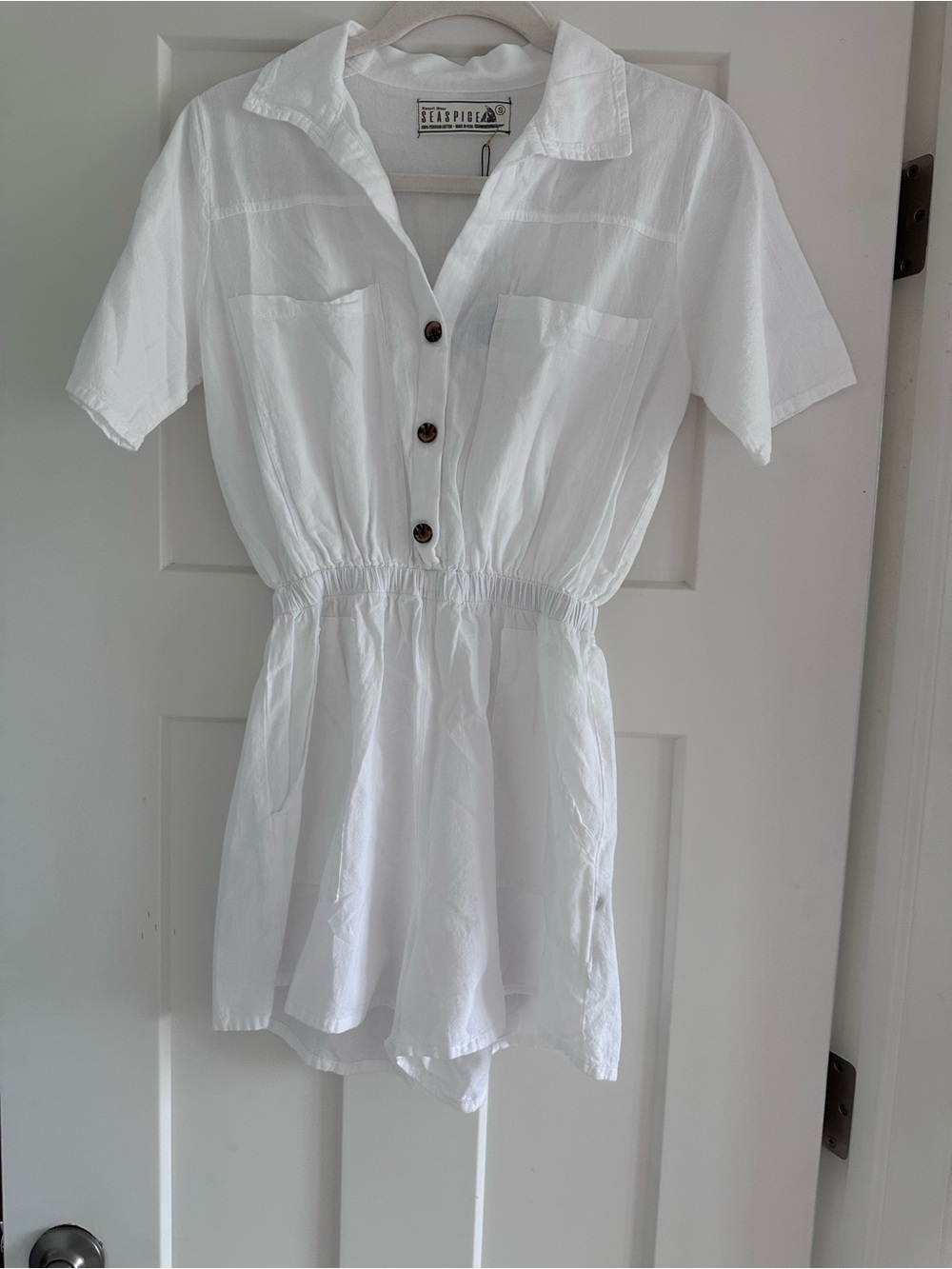 Seaspice White Short-Sleeve Romper